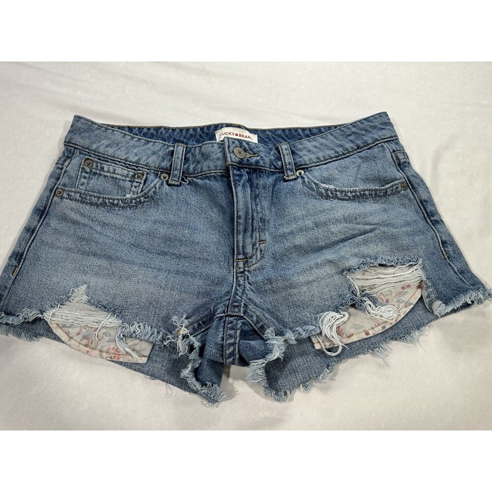 Lucky Brand Daisy Duke Denim Cutoff Shorts Women’s 10/30 Distressed Booty Shorts